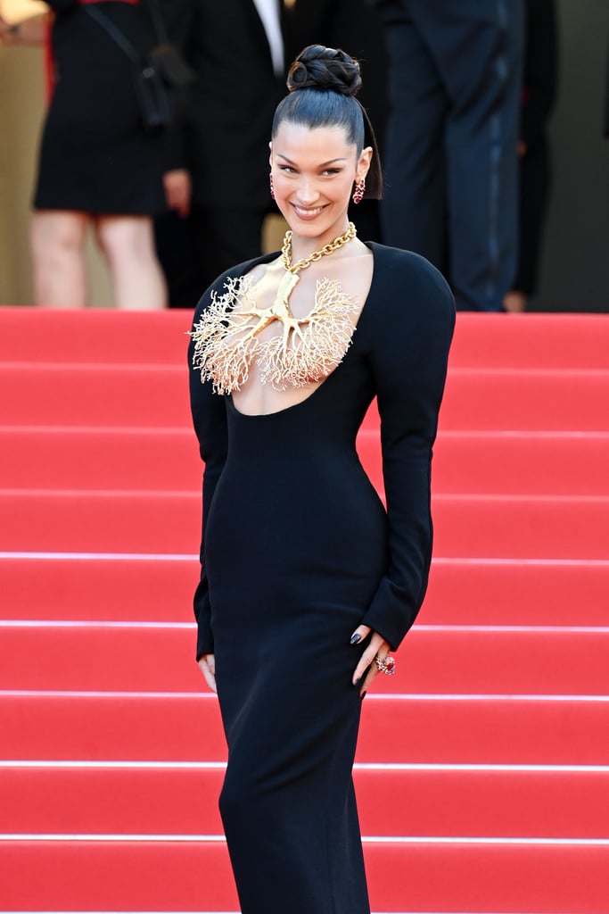 Bella Hadid Wears Sexy Schiaparelli Outfit at Cannes