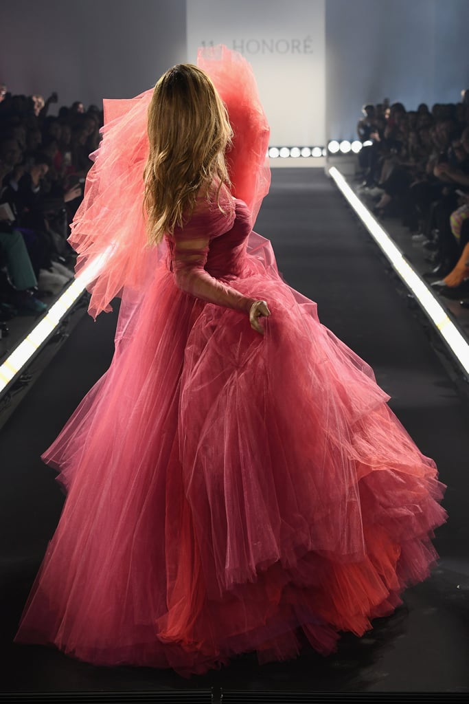 Laverne Cox's Zac Posen Dress on 11 Honouré Runway Feb. 2019