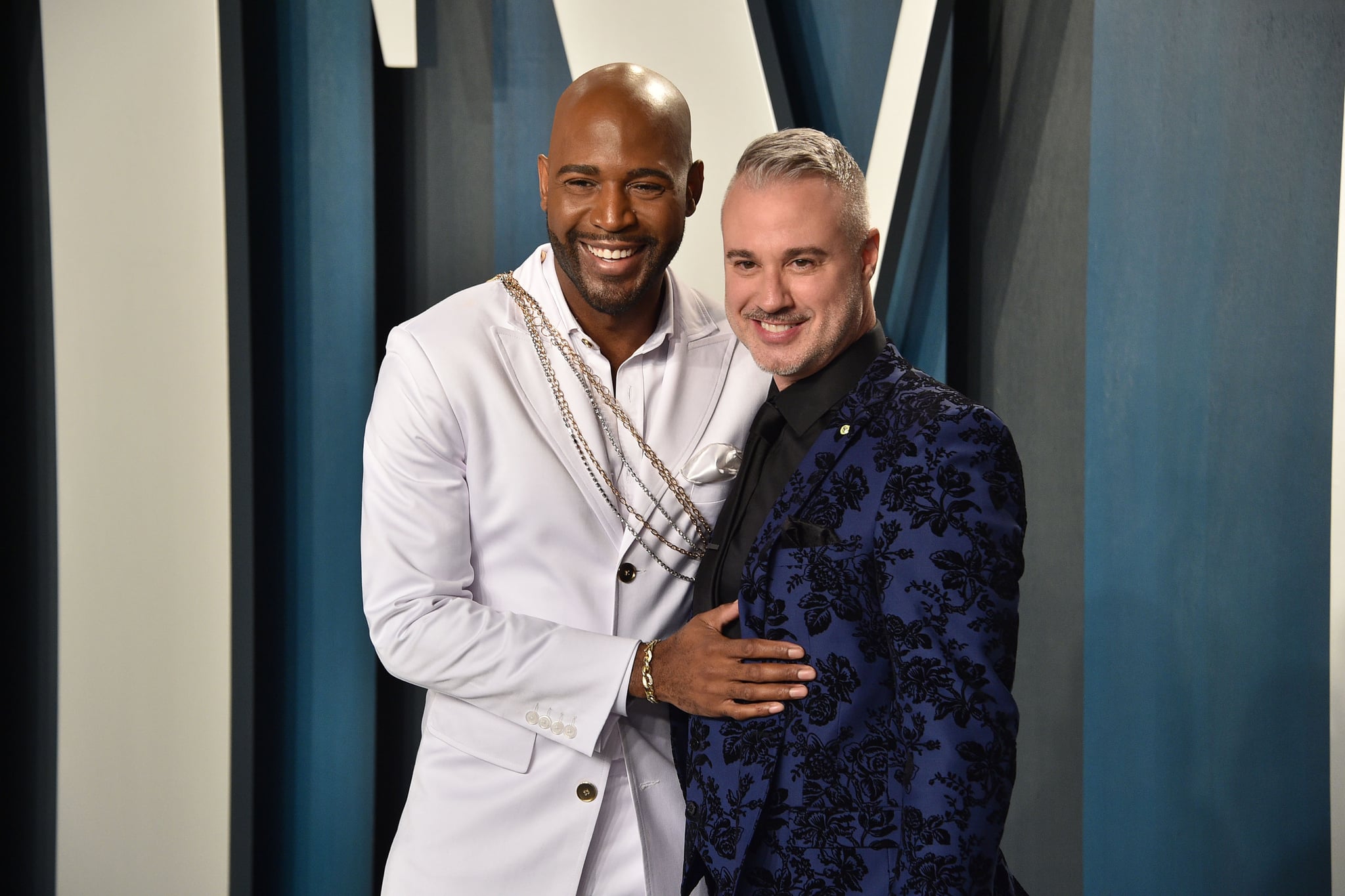 BEVERLY HILLS, CALIFORNIA - FEBRUARY 09: Karamo Brown and Ian Jordan attend the 2020 Vanity Fair Oscar Party at Wallis Annenberg Centre for the Performing Arts on February 09, 2020 in Beverly Hills, California. (Photo by David Crotty/Patrick McMullan via Getty Images)