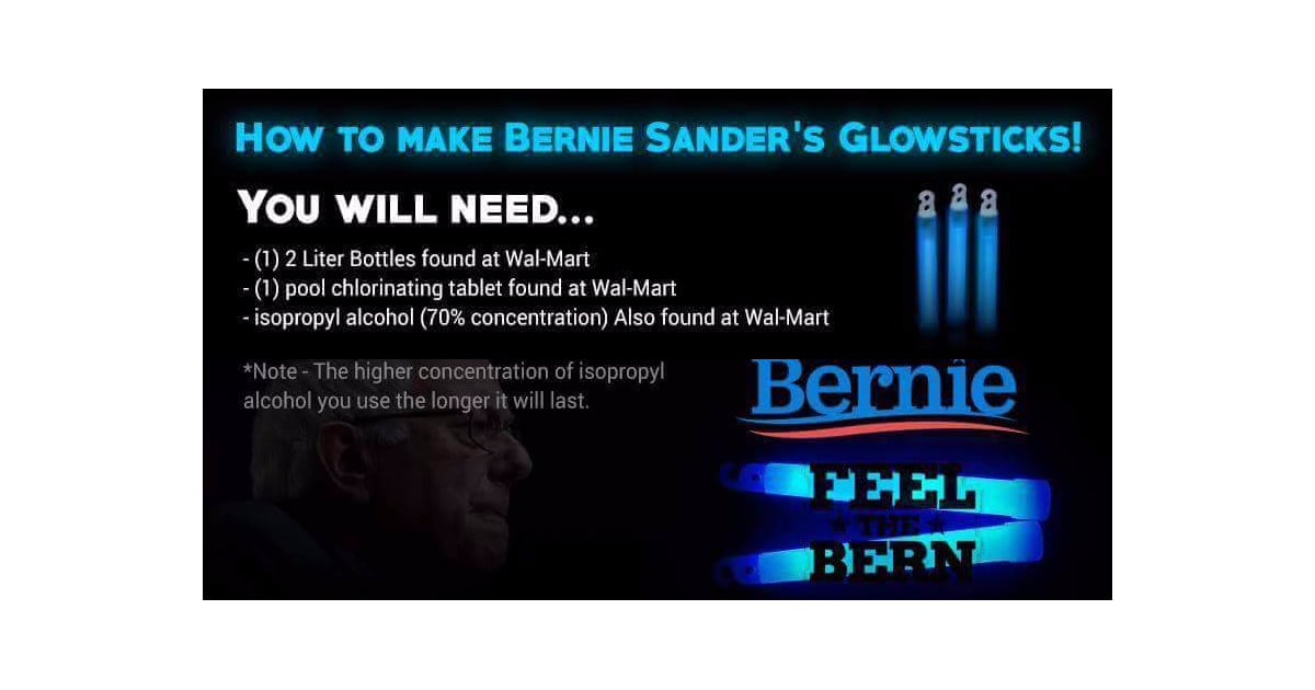 Bernie Sanders Glow Sticks Dangerous POPSUGAR News