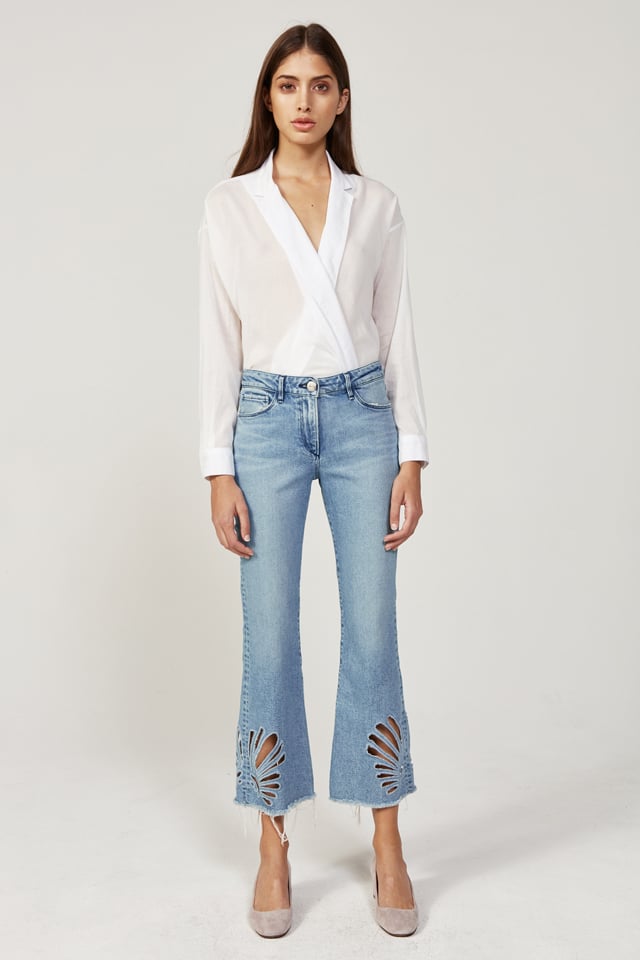 "I'm always looking for ways to update my denim rotation. I have my eyes set on these 3x1 Freja Crop Bell Jeans ($365) that have fun cutout details and frayed bottoms." — NR