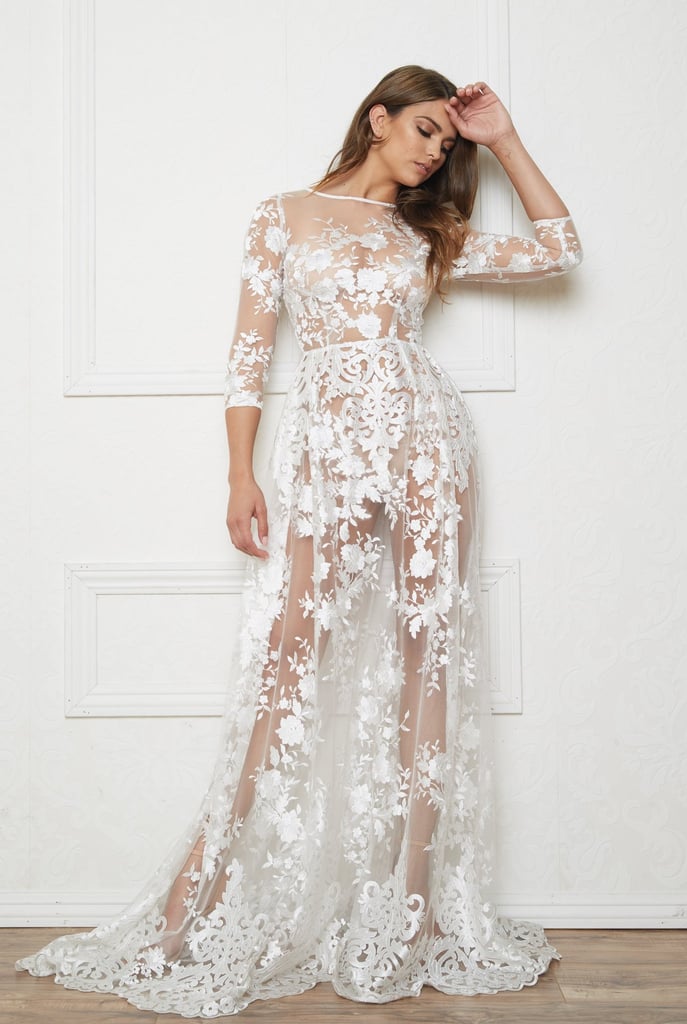 Lurelly Sheer Embroidered Gown
