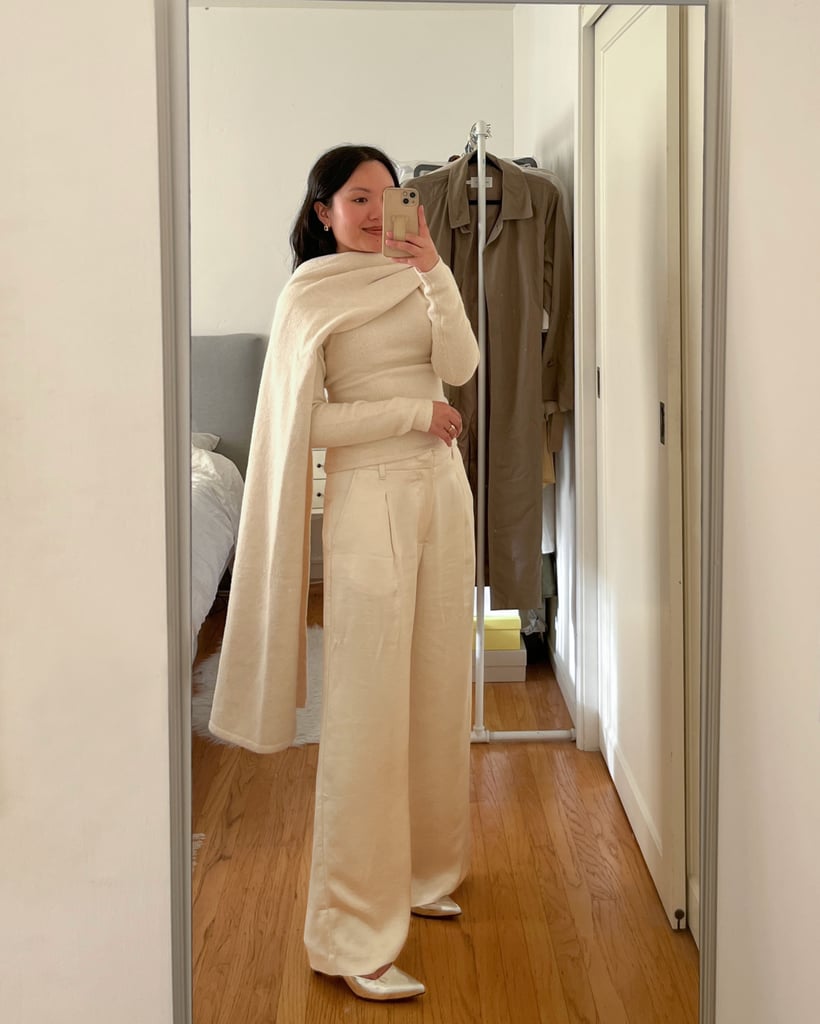 Scarf Sweater + Silk Trousers