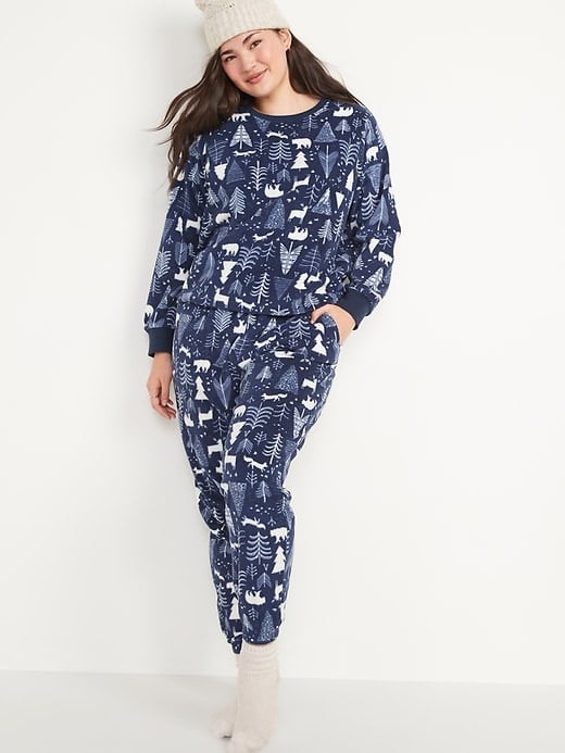 Old Navy Matching Printed Microfleece Pajama Set