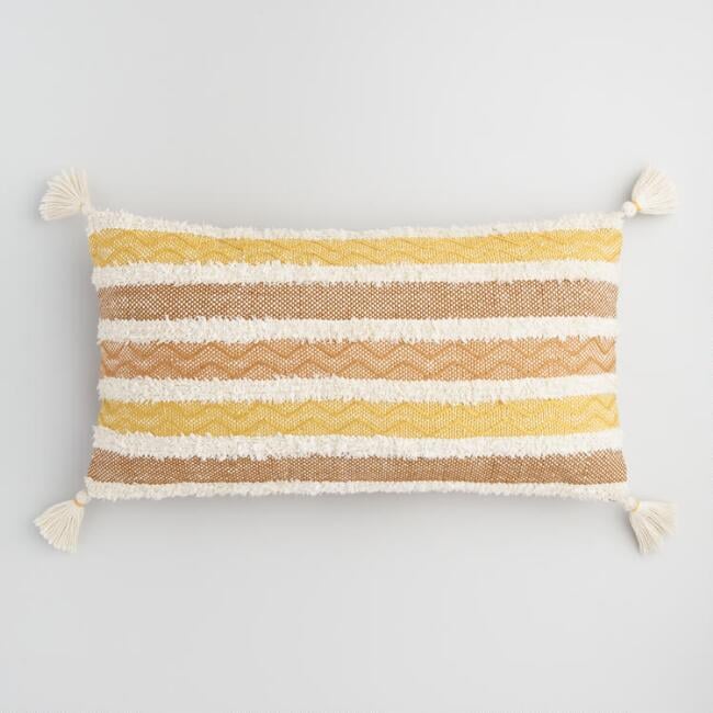 yellow stripe pillow