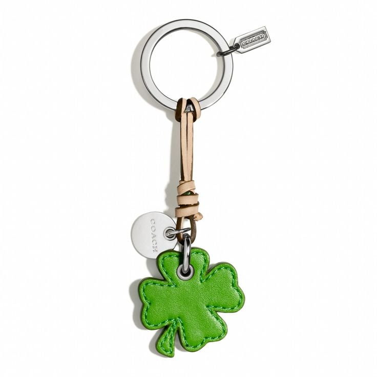 Coach leather shamrock key chain ($32)