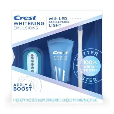 Crest Whitening Emulsions Leave-On Teeth Whitening Treatment With LED Accelerator Light