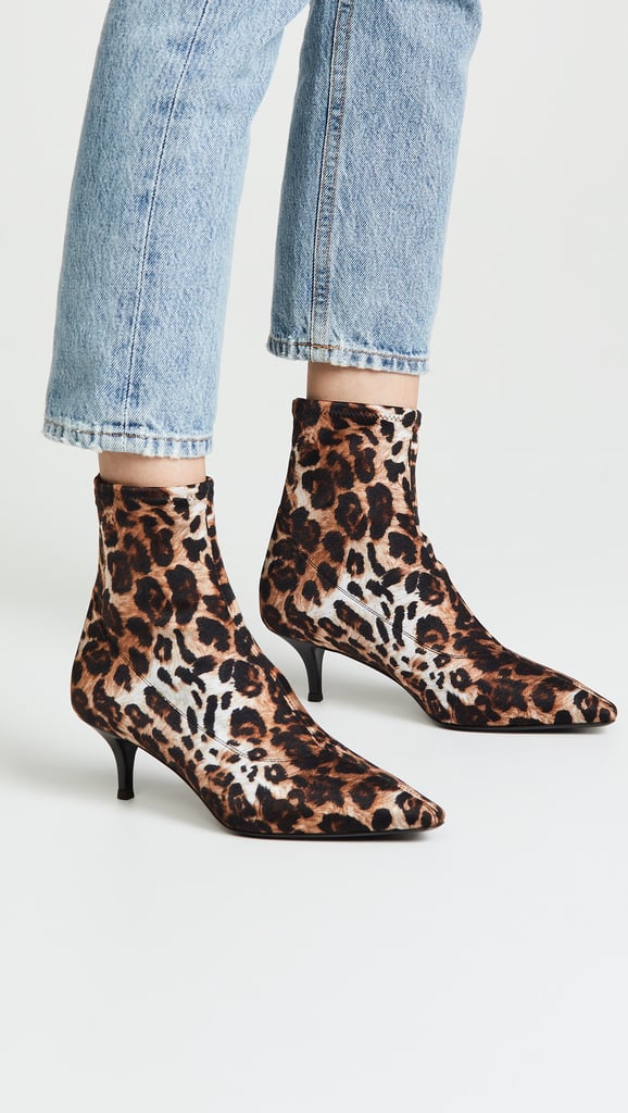 leopard print kitten heel ankle boots