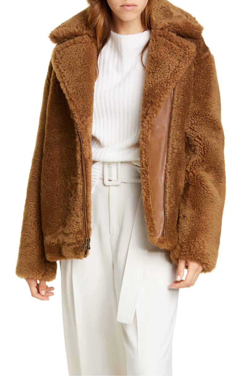 Vince Genuine Shearling & Leather Bomber Jacket