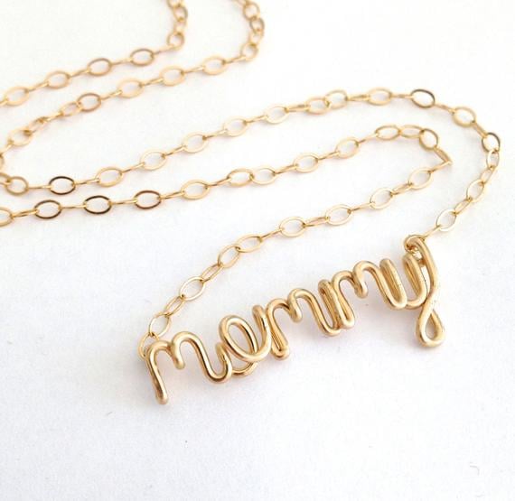 Etsy Gold Mommy Necklace