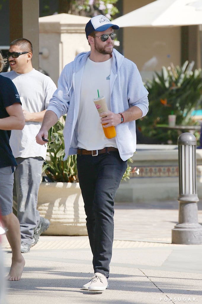 Liam Hemsworth grabbed juice and coffee in Malibu, CA, on Wednesday.