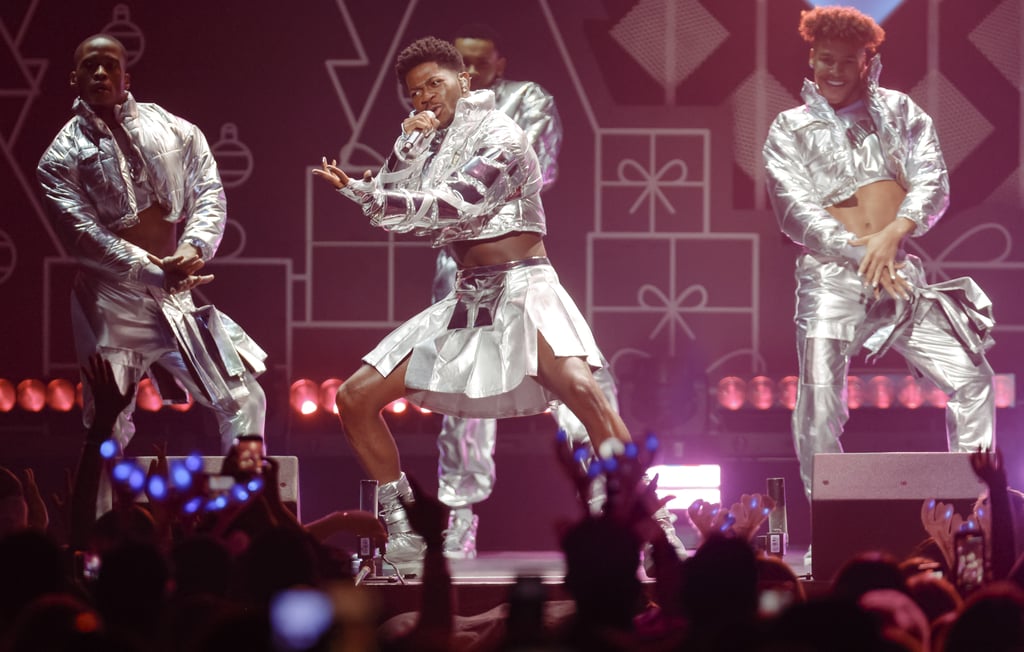 Lil Nas X's iHeartRadio 2021 Jingle Ball Metallic Outfit