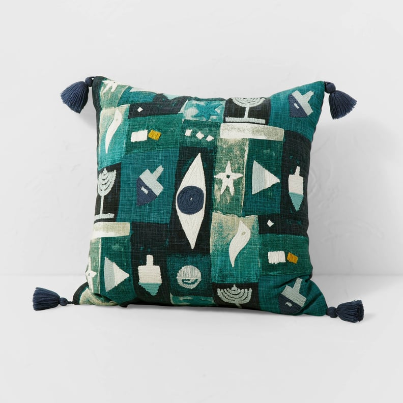 A Festive Throw Pillow: Opalhouse designed with Jungalow Embroidered Hanukkah Square Throw Pillow