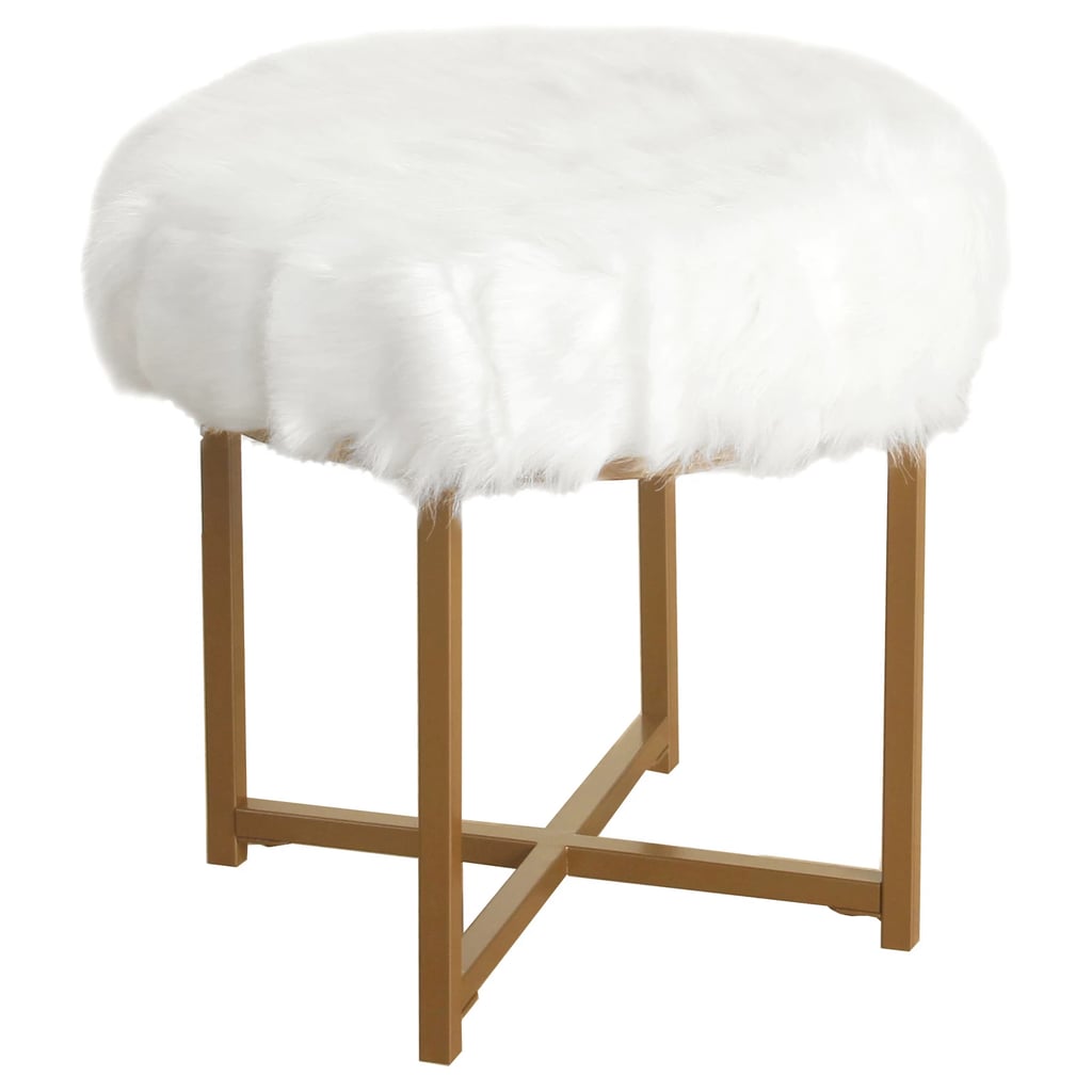 HomePop Faux Fur Stool