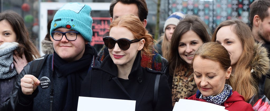 Jessica Chastain at Women's Rally in Poland March 2017