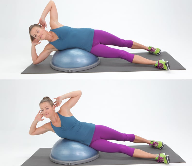 Exercise ball side crunch clearance