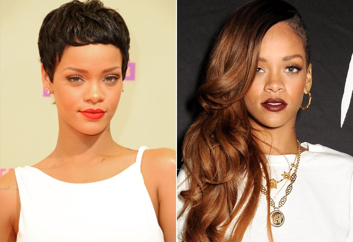 Rihanna: Jet black pixie to half-shaven ombre