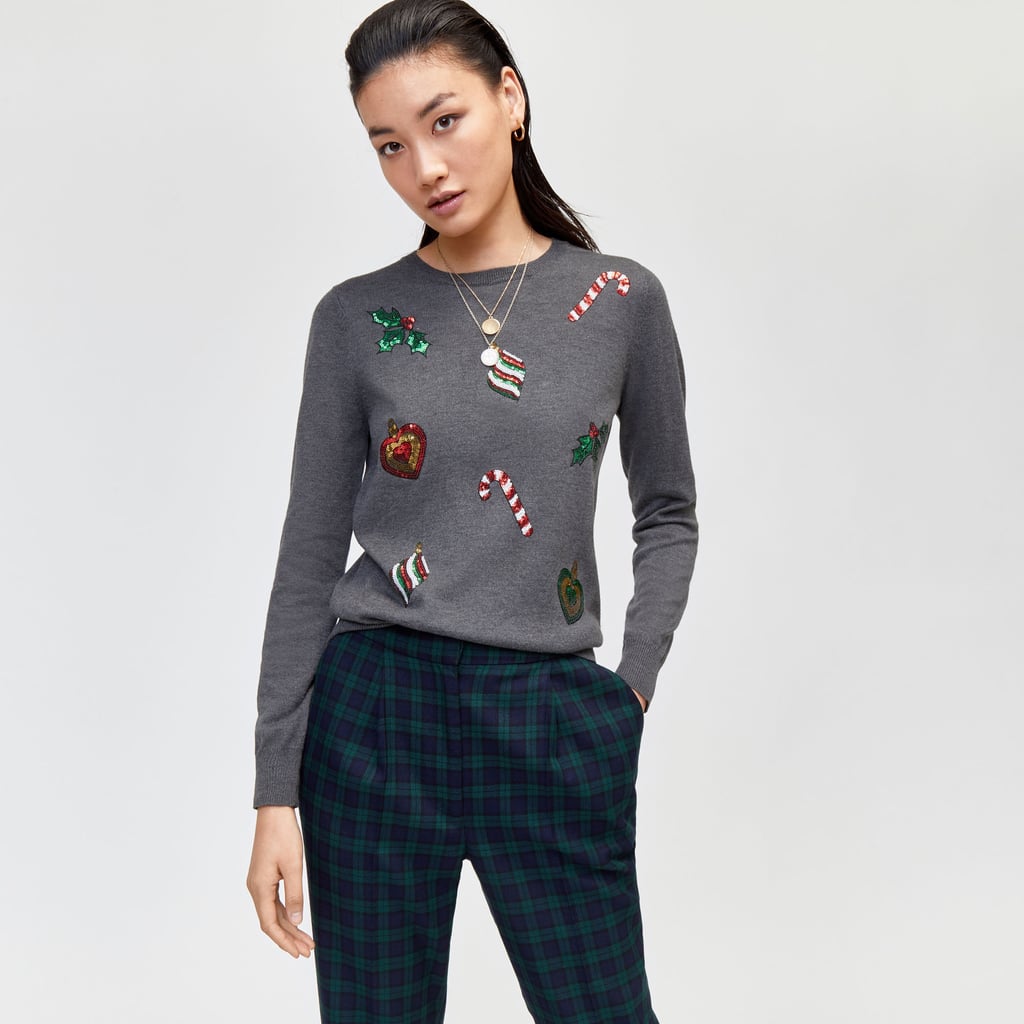 Warehouse Sequin Icons Christmas Jumper