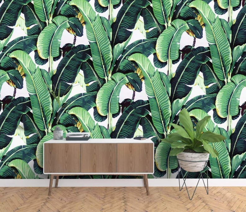 Murwall Banana Leaf Wallpaper Tropical Leaves Wall Mural