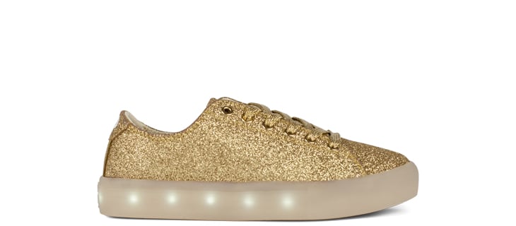 POP Shoes Light-Up Gold Glitter Sneakers