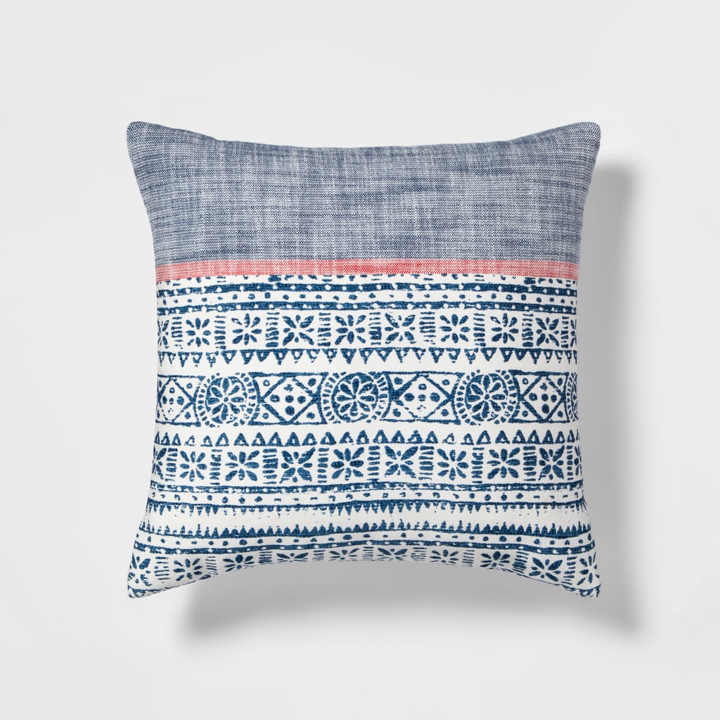 Get the Look: Red, White, & Blue Block-Print Throw Pillow