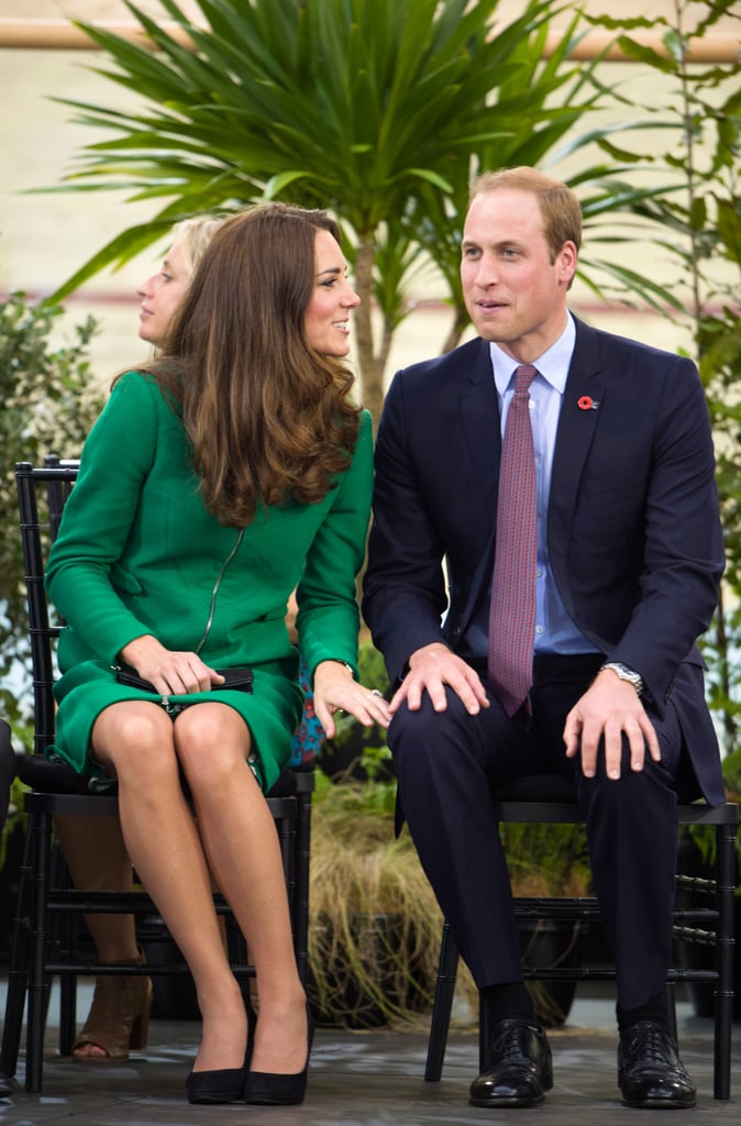 Kate put her hand on William's leg during their April 2014 visit to the National Cycling Centre of Excellence and Avantidrome in New Zealand.
Kate put her hand on William's leg during their April 2014 visit to the National Cycling Centre of Excellence and Avantidrome in New Zealand.