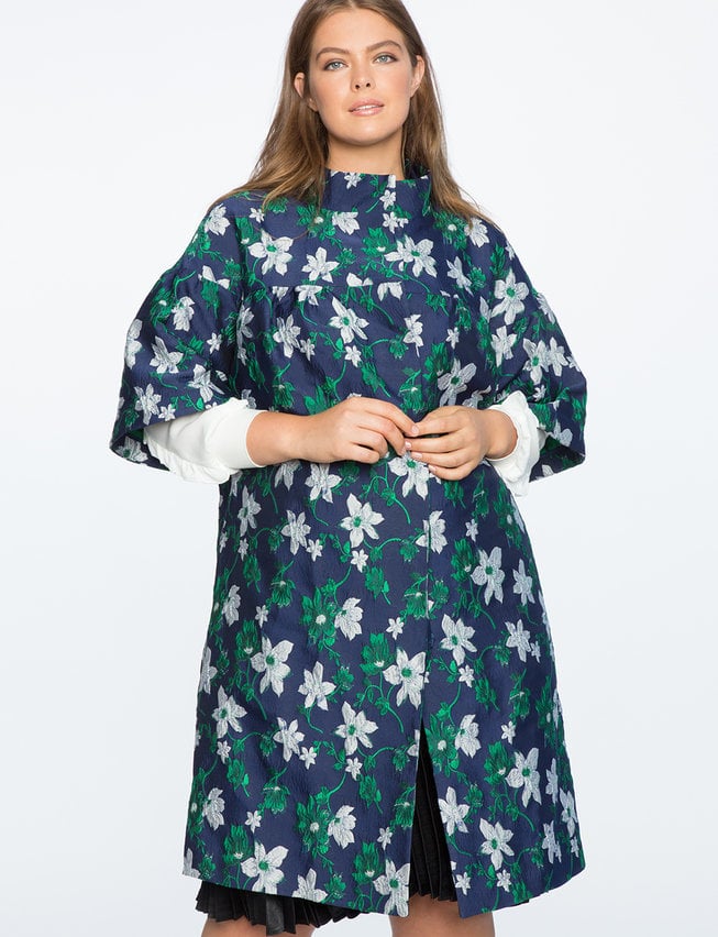 Eloquii Flare Sleeve Jacquard Coat