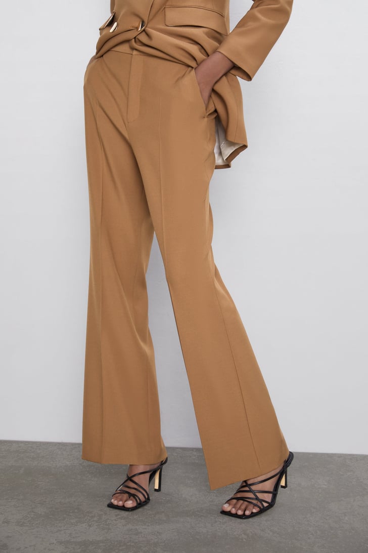 zara flared pants split