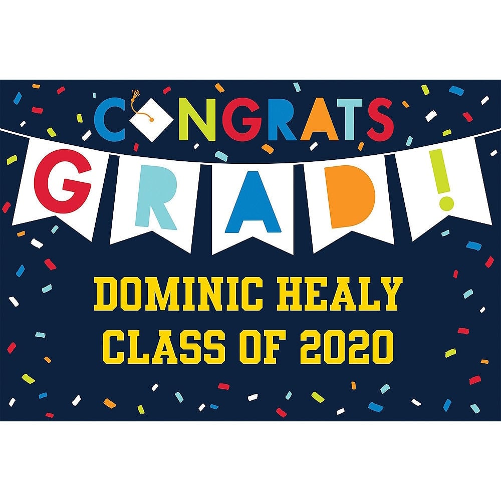 Custom Navy Class of Awesome Graduation Yard Sign Shop Graduation