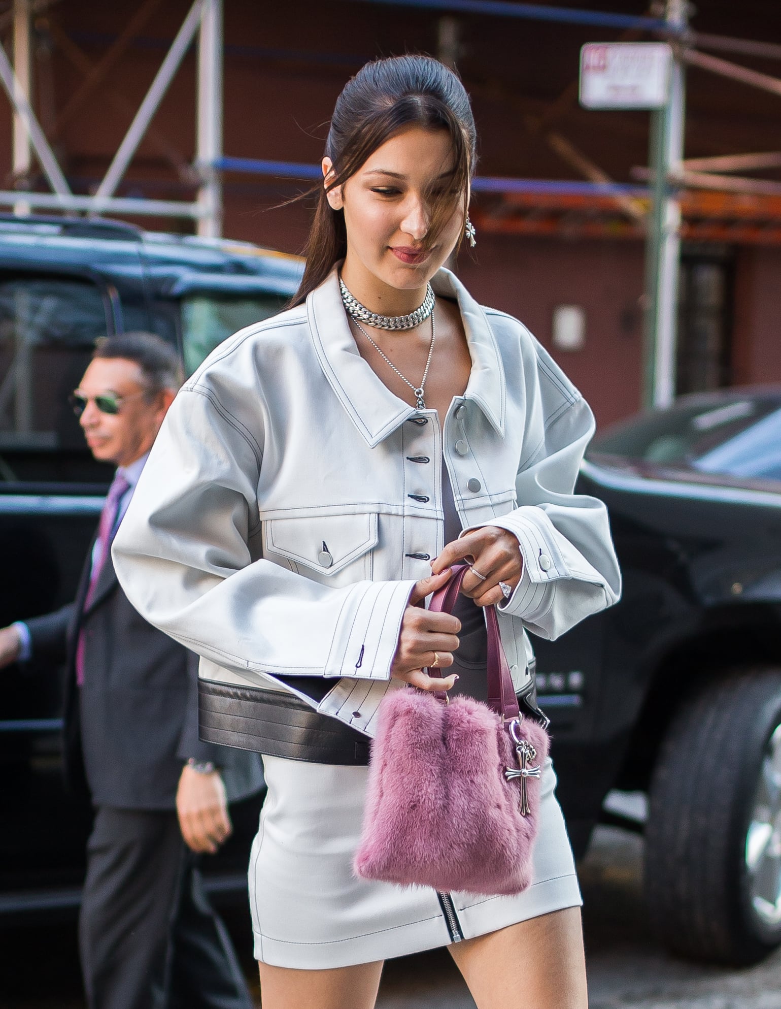 Bella Hadid Pink Chrome Hearts Purse