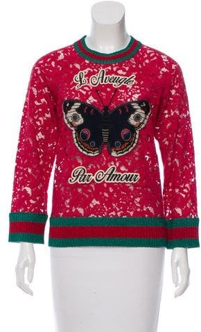 Gucci 2016 Lace Butterfly Top