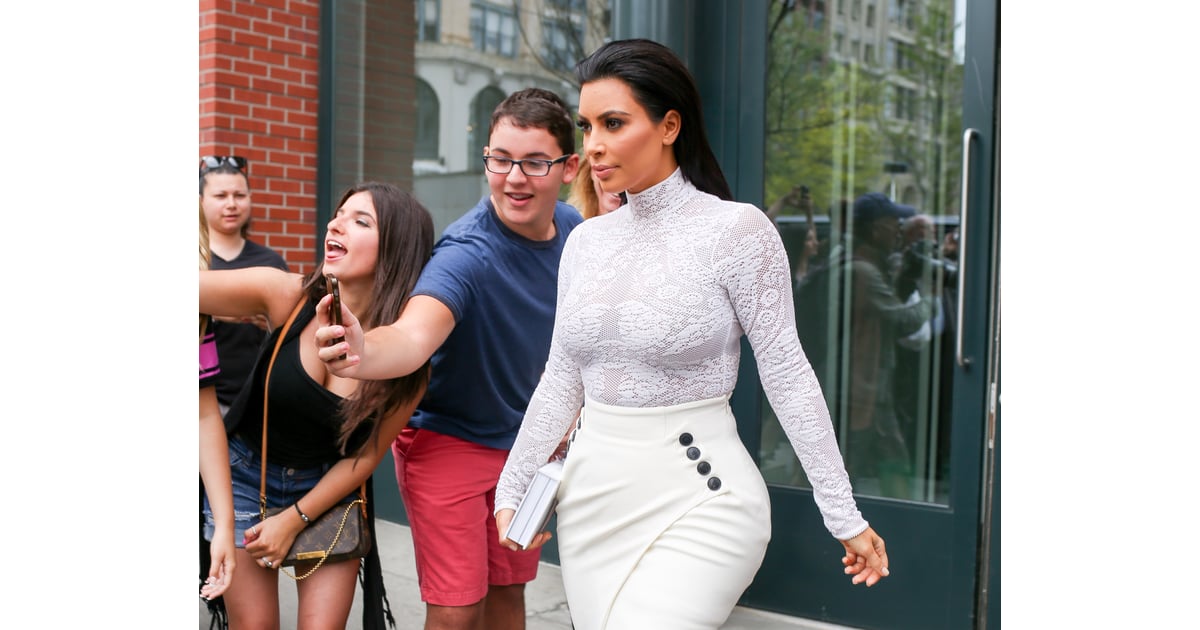 Kim Kardashian Wearing White Outfit For Book Signing 2015 | POPSUGAR ...