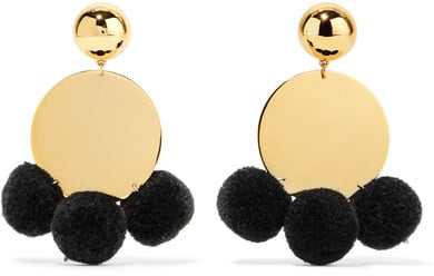 These Elizabeth and James Stevie pom-pom-embellished gold-plated earrings ($125) marry whimsical pom-poms and cool metal for an unexpected statement.