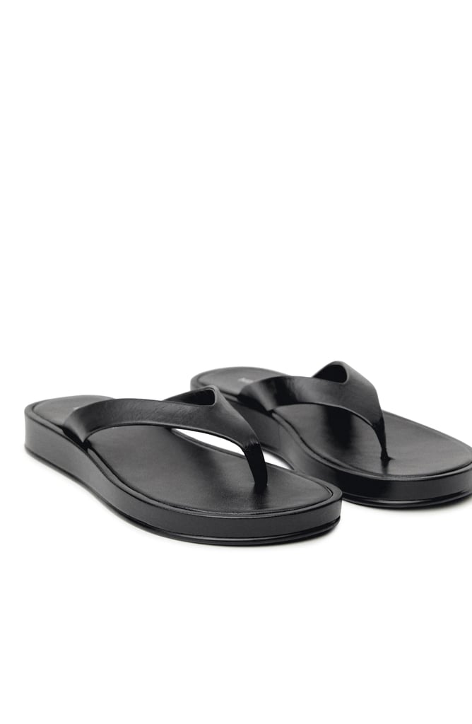 Mango Leather Platform Wedge Flip Flop