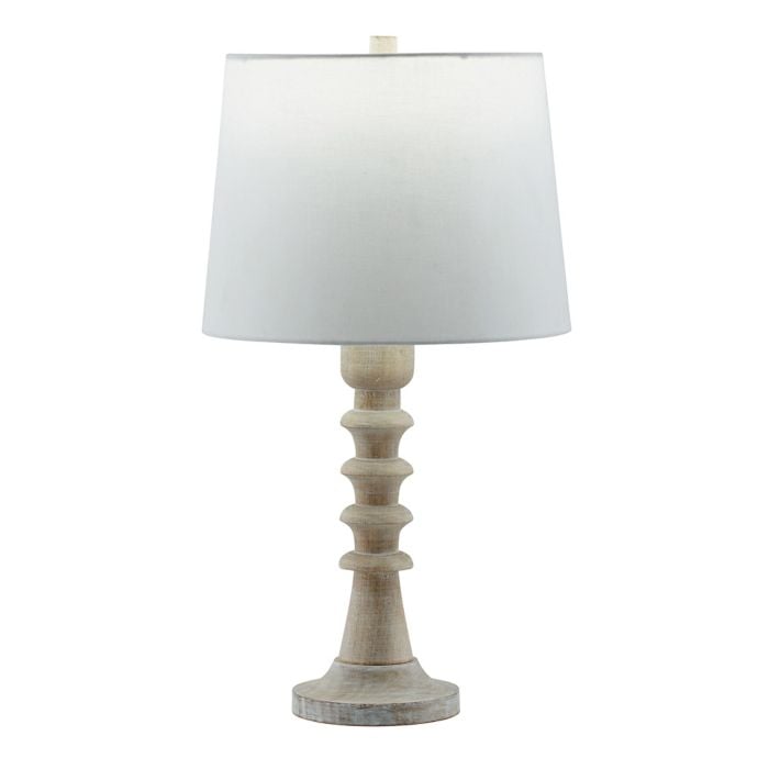 Carina Table Lamp in White Wash With Fabric Shade