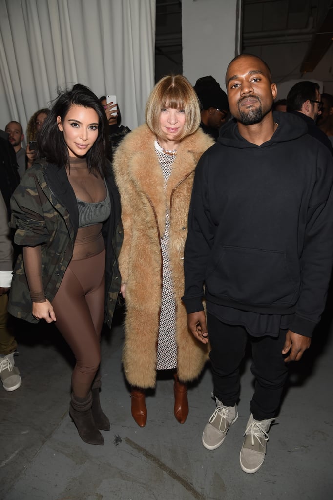 Kanye with Kim and Anna Wintour