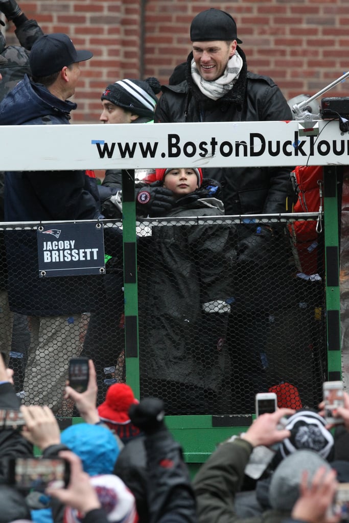 Tom Brady and Son at New England Patriots Parade 2017 | POPSUGAR Celebrity