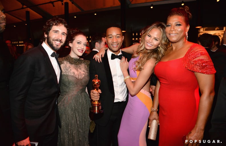 Josh Groban, Kat Dennings, John Legend, Chrissy Teigen, and Queen Latifah