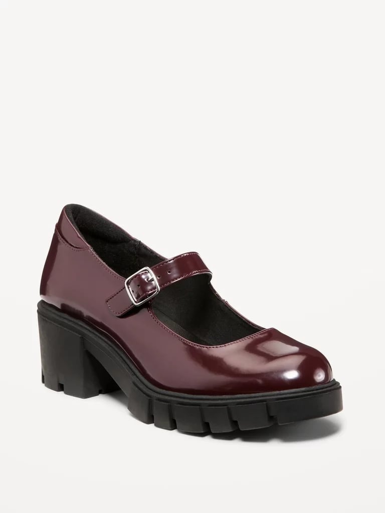 Old Navy Faux Leather Chunky Heel Mary Jane Shoes