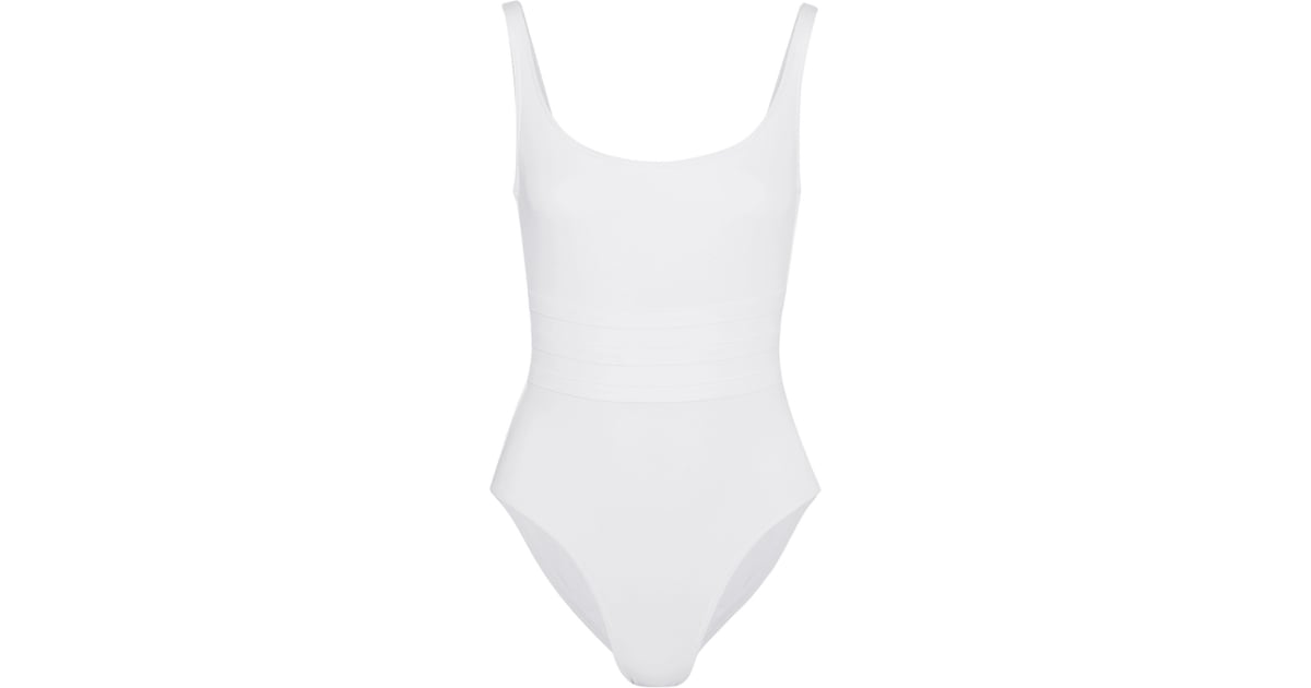 Eres Les Essentiels Asia Swimsuit | Nina Agdal White One-Piece Swimsuit ...