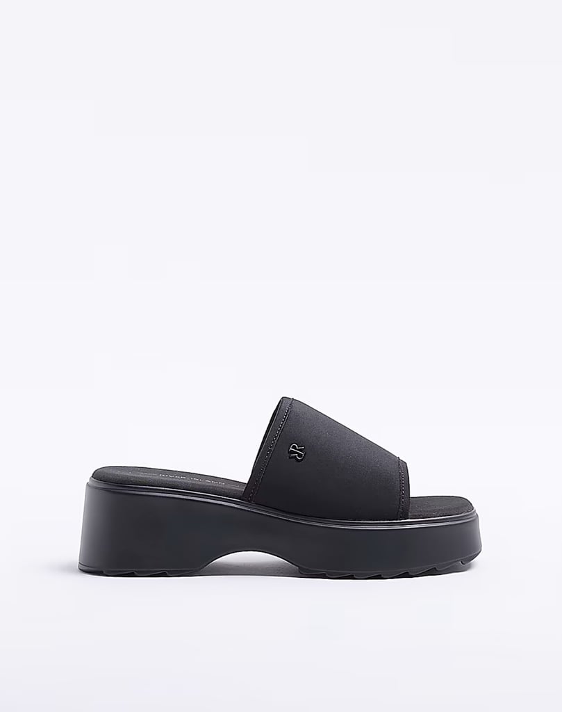 Best Chunky Sandals: River Island Black Platform Sliders