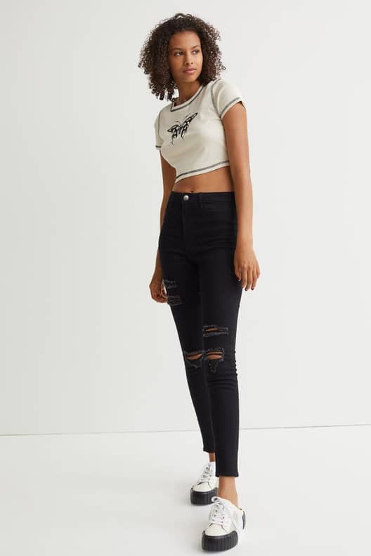 Washed black super sale ripped jamie jeans