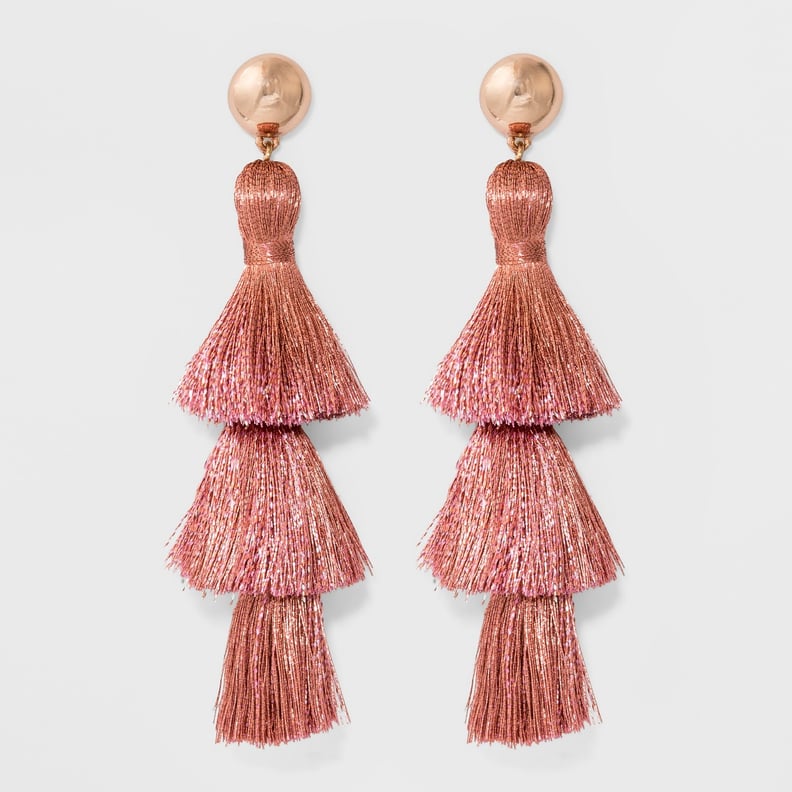 The Earrings: Sugarfix by BaubleBar Tassel Drop Earrings in Rose Gold