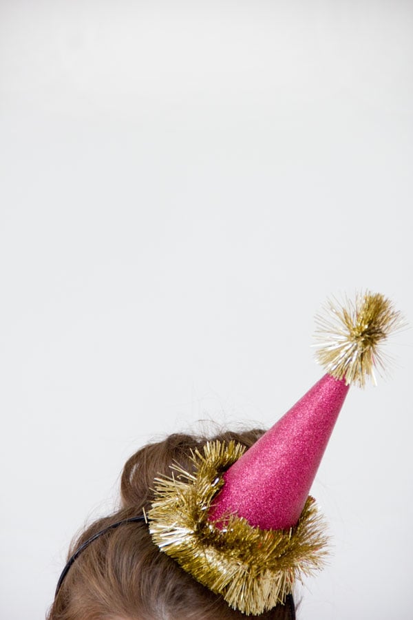 DIY Glitter Holiday Party Hats