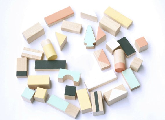 pastel wooden blocks