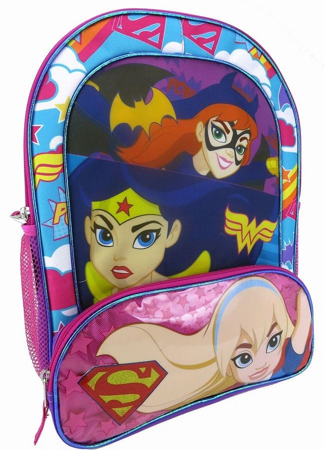 DC Comics Supergirl, Batgirl, and Wonder Woman Girls Backpack