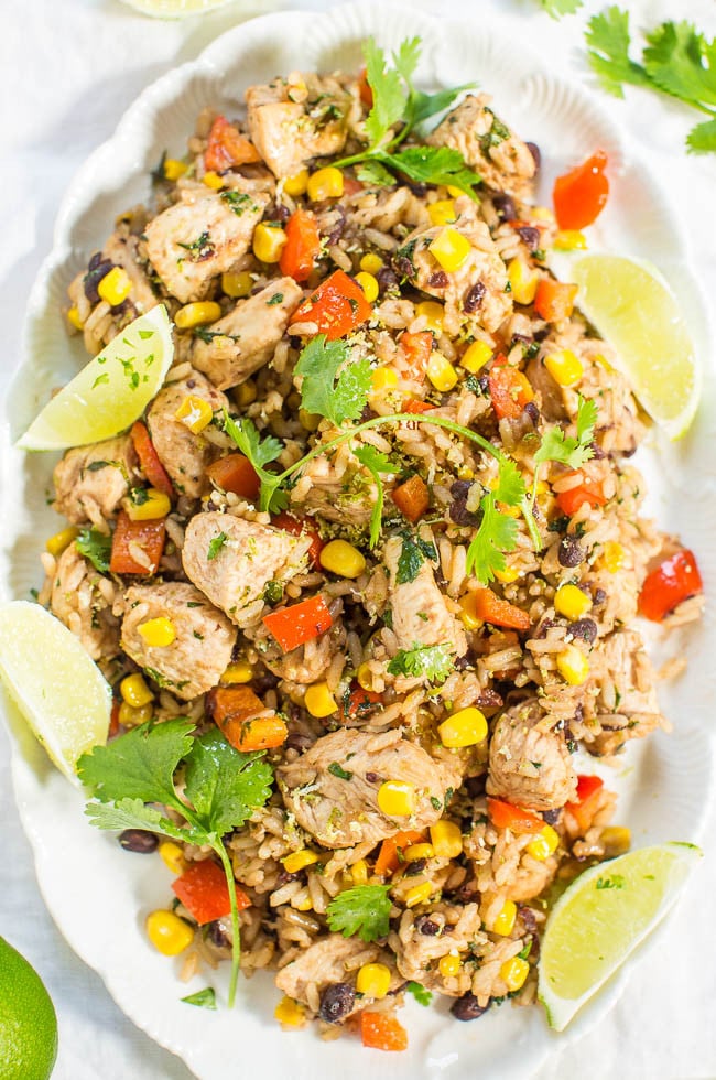 Lime Cilantro Chicken, Rice, and Beans