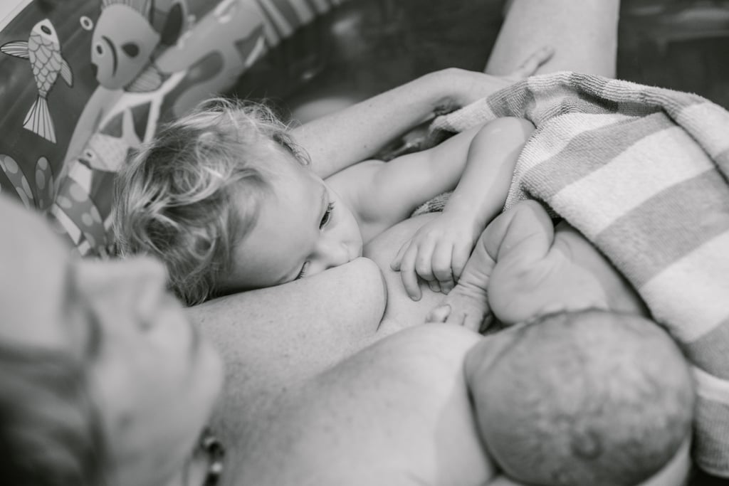 Mom Breastfeeding During Childbirth