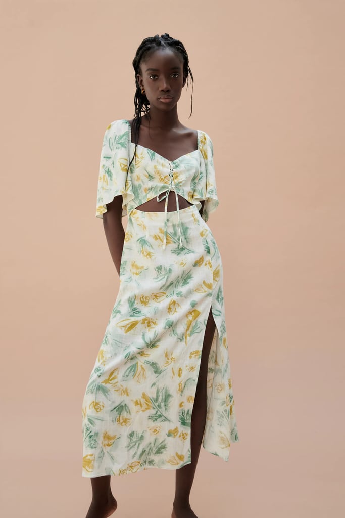 Zara Cut Out Printed Dress