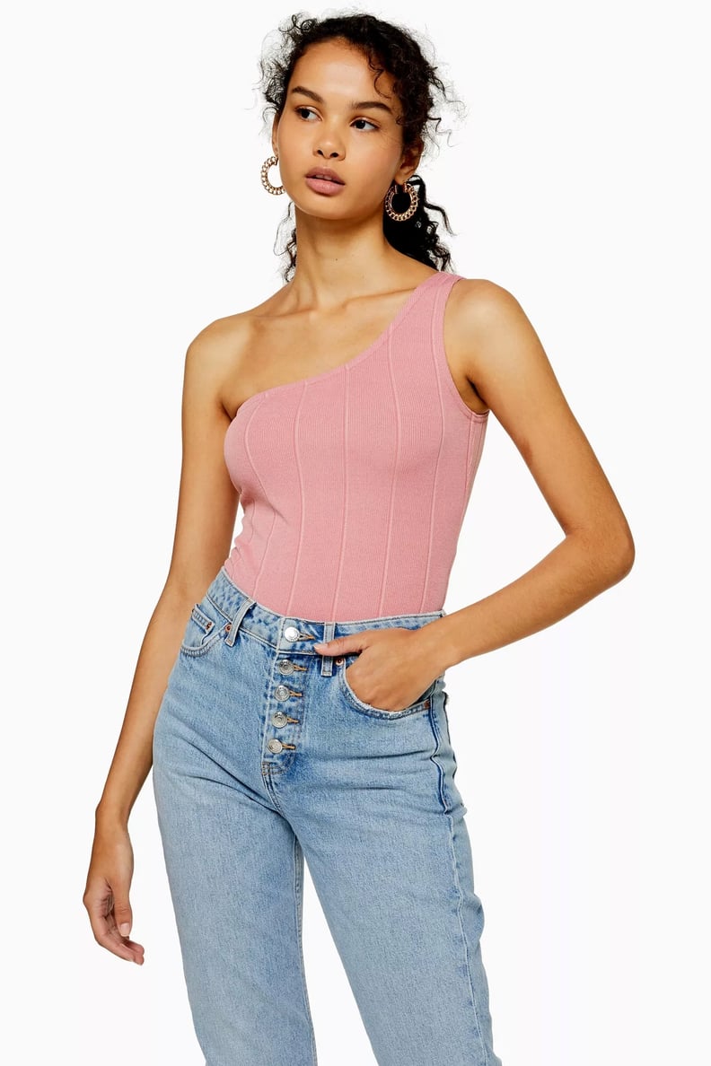 Topshop Bandage One Shoulder Bodysuit